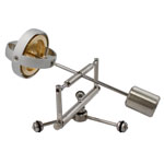 Gyroscope with gimbals using a counter weight. Shows nutation in action.