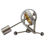 Gyroscope and gimbals precessing, using weight to precess