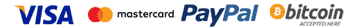 Visa Mastercard Paypal bitcoin logos