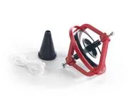 Red mini gyroscope with supplied stand and string