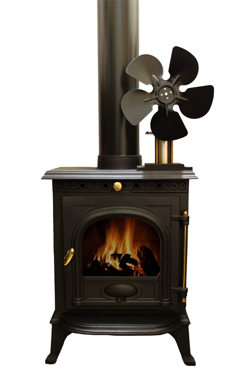 This Stirling engine powered fan is powered solely by the heat from a stove. It requires  no external power source such as batteries or AC power. The fan circulates the stove’s  warmth quietly